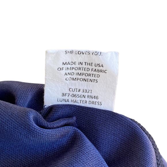 Show Me Your Mumu Luna Halter Dress Maxi Rich Navy Crisp Women's Size Small - Picture 11 of 12